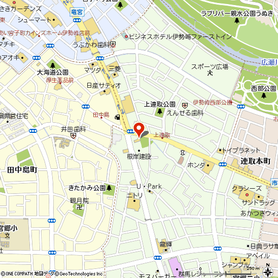 タイヤ館 伊勢崎付近の地図